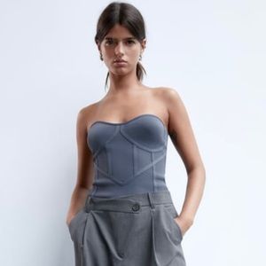 Zara corset strapless top NWOT